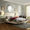 Wholesale ⌛ King Chelsea Lane Inspire Q Capehart Upholstered Wingback Low Profile Bed 🤩