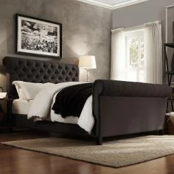 Flash Sale π€© King Weston Home Ellesmere Tufted Upholstered Sleigh Bed π