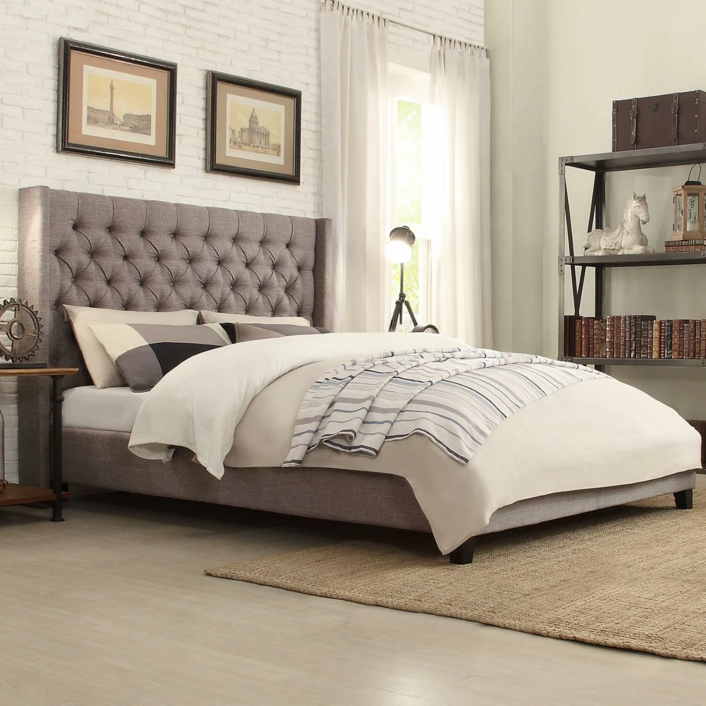 Discount π King HumbleNest Homestead Wingback Tufted Upholstered Platform Bed π₯ 3 Discount π King HumbleNest Homestead Wingback Tufted Upholstered Platform Bed π₯