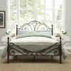 New 🎉 King Weston Home Adison Graceful Scrolls Panel Metal Bed ❤️ -Beds Shop masterHME3353