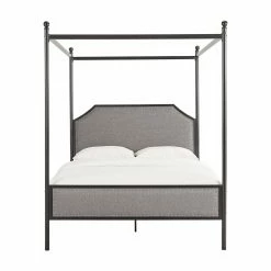 Cheapest β¨ Queen Weston Home Metal Canopy Platform Bed With Upholstered Headboard And Footboard β¨