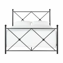 Promo 🔔 Queen Weston Home Double X Headboard Metal Panel Bed 🤩