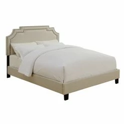 New 🧨 Right2Home Tiered Clipped Corner Upholstered Queen Bed 👏