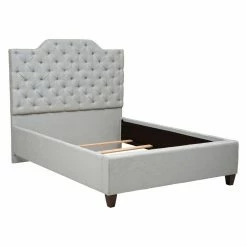 Hot Sale 😀 King Home Meridian Damask Upholstered Platform Bed 👏