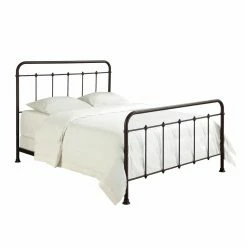 Wholesale 👏 HomeFare Curved Finial Frame Metal Panel Bed - King 🥰