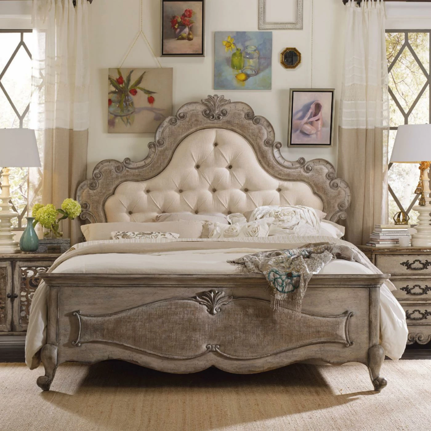 Cheap β Queen Hooker Furniture Chatelet Upholstered Panel Bed π₯° 3 Cheap β Queen Hooker Furniture Chatelet Upholstered Panel Bed π₯°