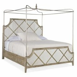 Wholesale 👍 California King Hooker Furniture Sanctuary Diamont Canopy Panel Bed - King 💯