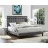 Wholesale 👏 King Inspired Home Scott Velvet Upholstered Platform Bed 🥰