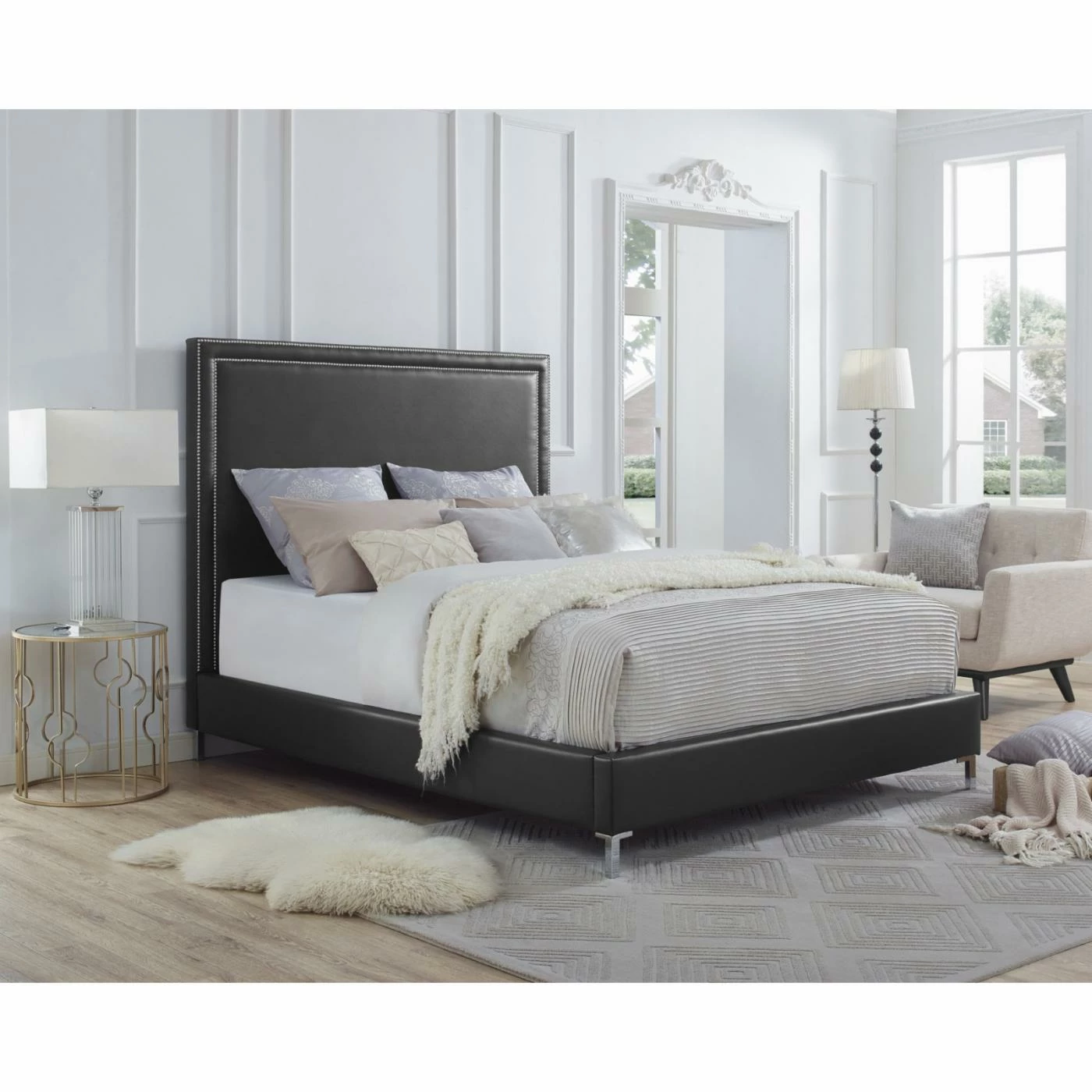 Flash Sale π₯ King Inspired Home Reese Faux Leather Platform Bed π 3 Flash Sale π₯ King Inspired Home Reese Faux Leather Platform Bed π