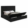 Promo 🛒 King Meridian Furniture Inc Bliss Velvet Platform Storage Bed 🎉 -Beds Shop masterMERI459