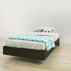 Hot Sale 🛒 Queen Nexera Noir/Opaci-T Wood Platform Bed 🔔