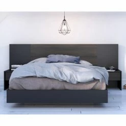 Best reviews of 🎉 Queen Nexera Opaci-T Plank Effect Platform Bed With Headboard Extension Panels And 2 Nightstands ✔️