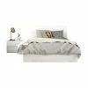 Best Sale 🛒 Queen Nexera Malaga Platform Storage Bed With Nightstand 🥰 -Beds Shop masterMFI805