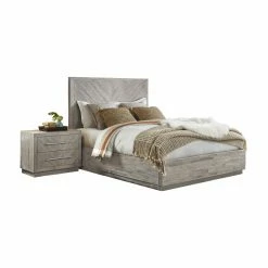 Promo 👍 King Modus Herringbone Solid Wood Storage Platform Bed 🔥