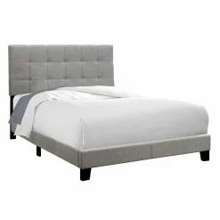 Cheapest ❤️ Queen Monarch Specialties Tufted Linen Bed 😉