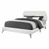 Flash Sale 🧨 Queen Monarch Specialties Retro Tufted Faux Leather Panel Bed 🛒 -Beds Shop masterMON1576