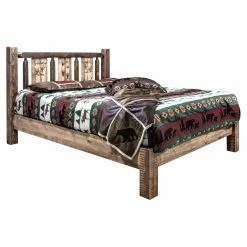 Cheap π Queen Montana Woodworks Homestead Collection Platform Bed With Laser Engraved Design βοΈ