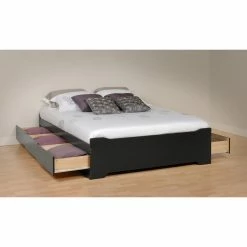 Flash Sale 🌟 Full/Double Prepac Coal Harbor Mates Full Platform Storage Bed With 6 Drawers - Black ❤️