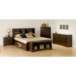 Cheapest 👍 Queen Prepac Fremont Bookcase Storage Platform Bed - Espresso 🤩