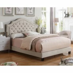 Cheap π King Rosevera Angelo Diamond Tufted Upholstered Panel Bed π₯°