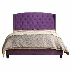 Wholesale 😀 King Rosevera Destiny Upholstered Wingback Panel Bed ⌛