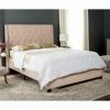 Promo 🥰 Queen Safavieh Winslet Wingback Upholstered Platform Bed 👍 -Beds Shop masterSAV4702