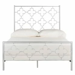 Best Pirce 😉 Queen Safavieh Morris Lattice Metal Panel Bed ⭐