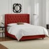 Wholesale 🎁 Skyline Furniture California King Diamond Tufted Wingback Linen Upholstered Bed 🧨 -Beds Shop masterSKY1086