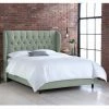 Best Pirce 🤩 Skyline Furniture California King Tufted Wingback Linen Upholstered Bed 🤩 -Beds Shop masterSKY1395