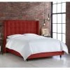 Discount 🥰 Skyline Furniture California King Skyline Nail Button Wingback Premier Upholstered Panel Bed ❤️ -Beds Shop masterSKY1494
