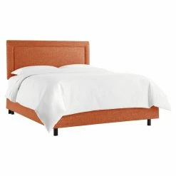 Deals ⭐ Skyline Furniture California King Skyline Zuma Border Upholstered Panel Bed 🌟