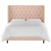 Top 10 🌟 California King Skyline Furniture Velvet Button Tufted Nailhead Wingback Upholstered Panel Bed 🥰 -Beds Shop masterSKY2083