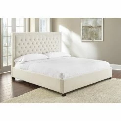 Buy 🎉 King Steve Silver Co. Isadora Upholstered Platform Bed 😀