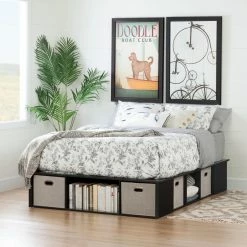 Promo βοΈ King South Shore Flexible Platform Bed With Storage And Baskets π
