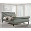 Buy 😀 King Baxton Studio Marietta Tufted Upholstered Sleigh Platform Bed 🔥 -Beds Shop masterWSI2286