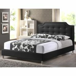 Wholesale 🥰 Wholesale Interiors King Baxton Studio Carlotta Upholstered Rhinestone Tufted Platform Bed 🔔