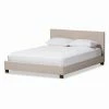 Best Sale 🔥 Queen HN Home Spokane Transitional Panel Stitched Upholstery Platform Bed 😀 -Beds Shop masterWSI3241