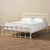 Promo ❤️ Queen Baxton Studio Mandy Industrial White Finish Metal Platform Bed 😍 -Beds Shop masterWSI3243