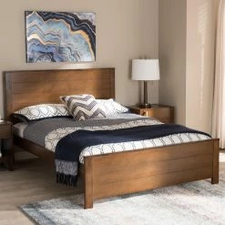 Discount ✔️ Full/Double Baxton Studio Catalina Mission Platform Bed With Optional Trundle ✔️
