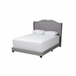 Best deal 🔔 King Baxton Studio Aden Upholstered Low Profile Bed 🧨