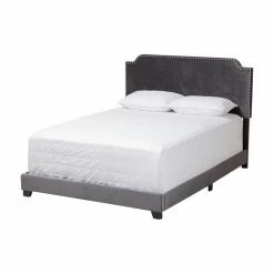 Coupon 🌟 King Baxton Studio Darcy Velvet Upholstered Low Profile Bed 😉