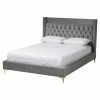 Promo 🎉 King Baxton Studio Valery Upholstered Platform Bed 😍 -Beds Shop masterWSI4392