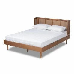 Best Sale 🤩 King Baxton Studio Rina Mid-Century Modern Platform Bed ✔️