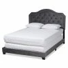 Buy 🧨 Queen Baxton Studio Samantha Upholstered Button Tufted Panel Bed 😀 -Beds Shop masterWSI4935