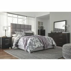 Best Sale 🛒 King Signature Design By Ashley Dolante Fabric Upholstered Low Profile Bed ✨ -Beds Shop scaleASHY3819