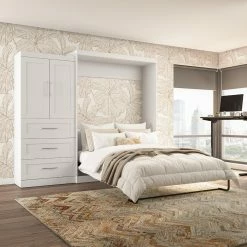 New ⭐ Full/Double Bestar Pur Murphy Wall Bed With Storage Options 🎁 -Beds Shop scaleBES561 1