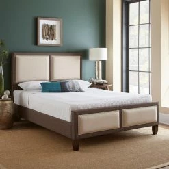 Best Pirce 😉 Pure Posture Maya Contemporary Upholstered Queen Platform Bed ⭐ -Beds Shop scaleBSS438