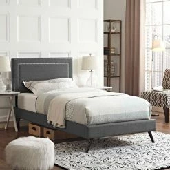 Coupon ⭐ Queen Modway Virginia Platform Bed With Round Splayed Legs 💯 -Beds Shop scaleEEI1923