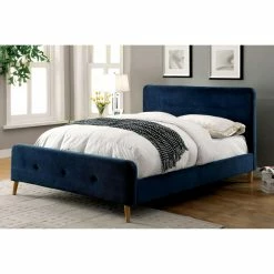 New 💯 Queen Furniture Of America Leandra Upholstered Platform Bed 🛒 -Beds Shop scaleENLB2951