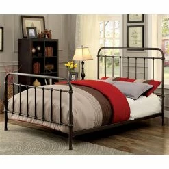Deals ✔️ Furniture Of America Sargon Dark Bronze Metal Panel Bed - California King 👏 -Beds Shop scaleENLB5641